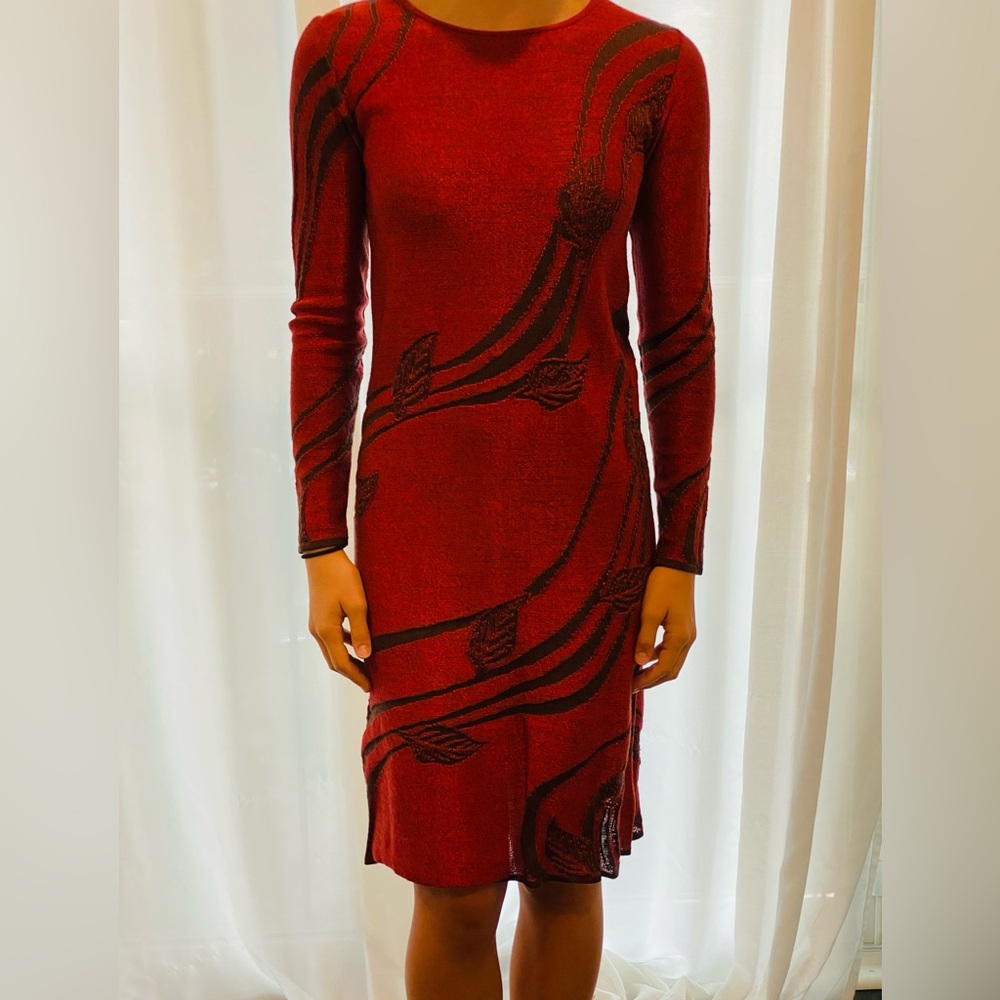 Beautiful dress: red knit vintage Indivi by Atsuro Tayama Size EU 38